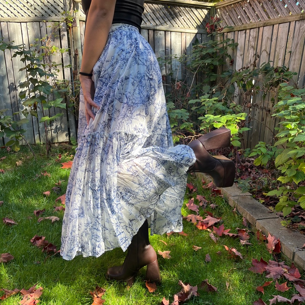 Dior Blue and White Maxi Skirt